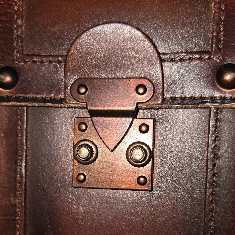 Montana West Dark Brown Leather Messenger Bag - Picture 5 of 5